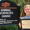 Carnegie freshman Addy Schneberger earned the 'Most Improved' honors and a $200 scholarship
at the recent Oklahoma State University livestock judging competition.